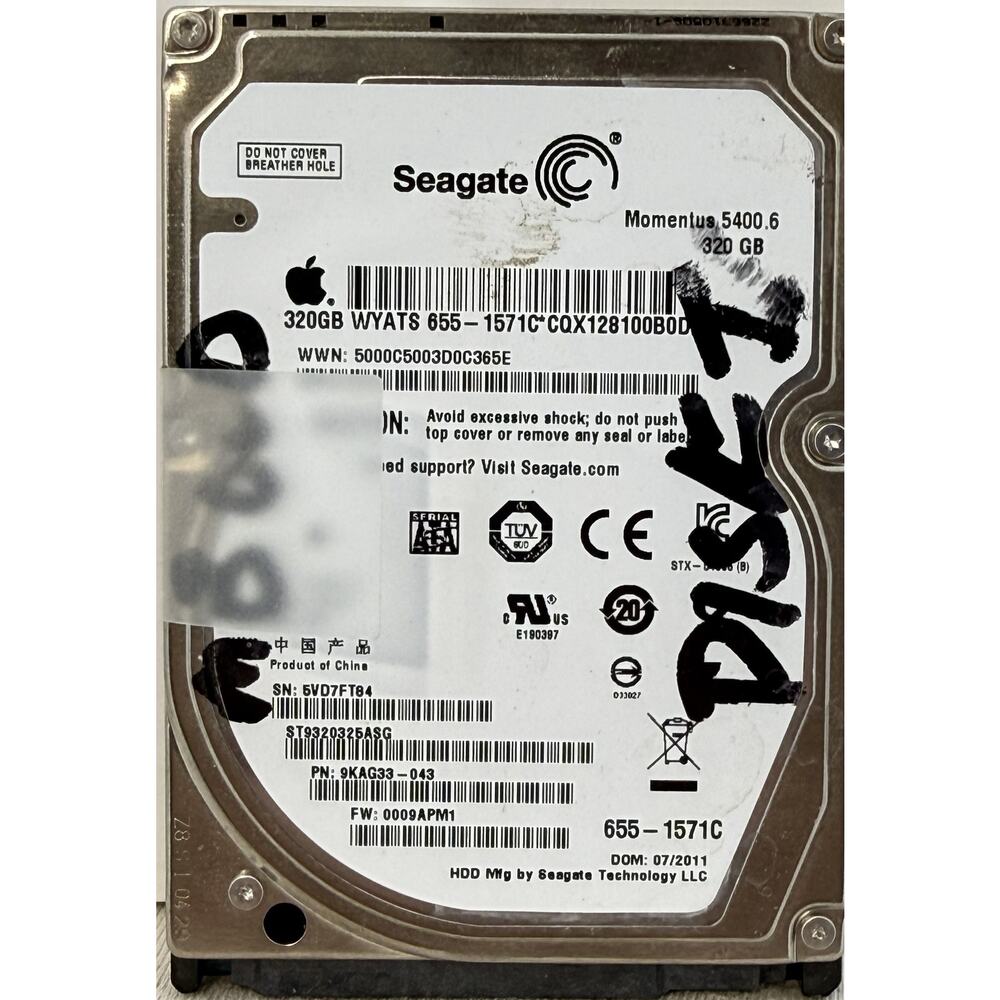 Seagate Momentus 320GB 2.5" SATA HDD ST9320325ASG Tested Excellent SMART